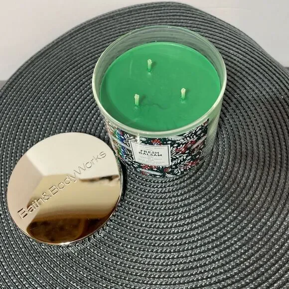 BBW Fresh Balsam 3 Wick Candle NWT - Picture 3 of 3
